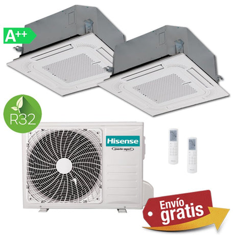 Aire Acondicionado Cassettes 2x1 Hisense 3AMW72U4RJC + ACT35UR4RCC8 + ACT52UR4RCC8