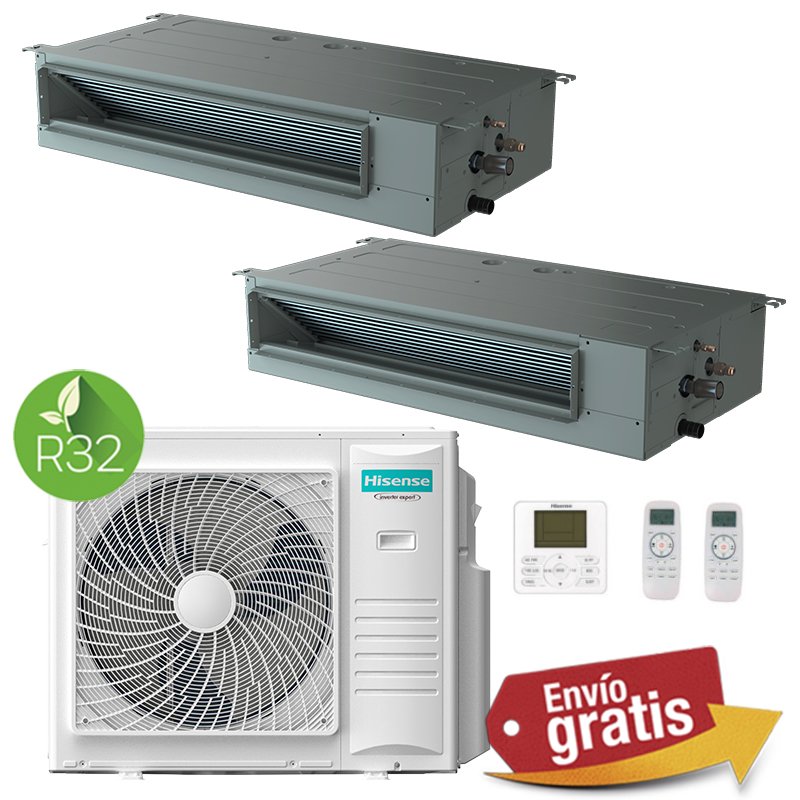 Aire Acondicionado Conductos 2x1 Hisense 5AMW125U4RTA + ADT71UX4RCL8 + ADT71UX4RCL8