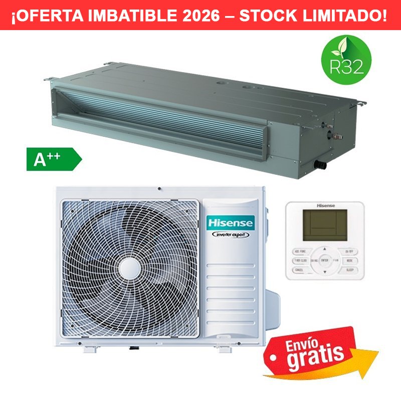 Aire Acondicionado Conductos Hisense AUD90UX4RDH5 + AUW90U4RF4