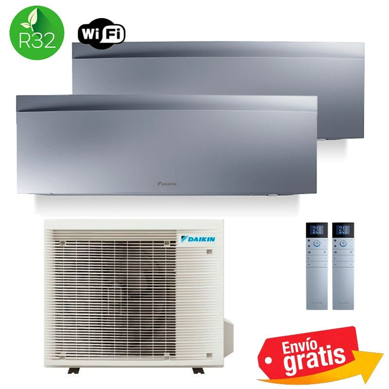 Aire Acondicionado Daikin Multisplit 2x1 Emura 3 2MXM50A9 + FTXJ25AS + FTXJ35AS Plata
