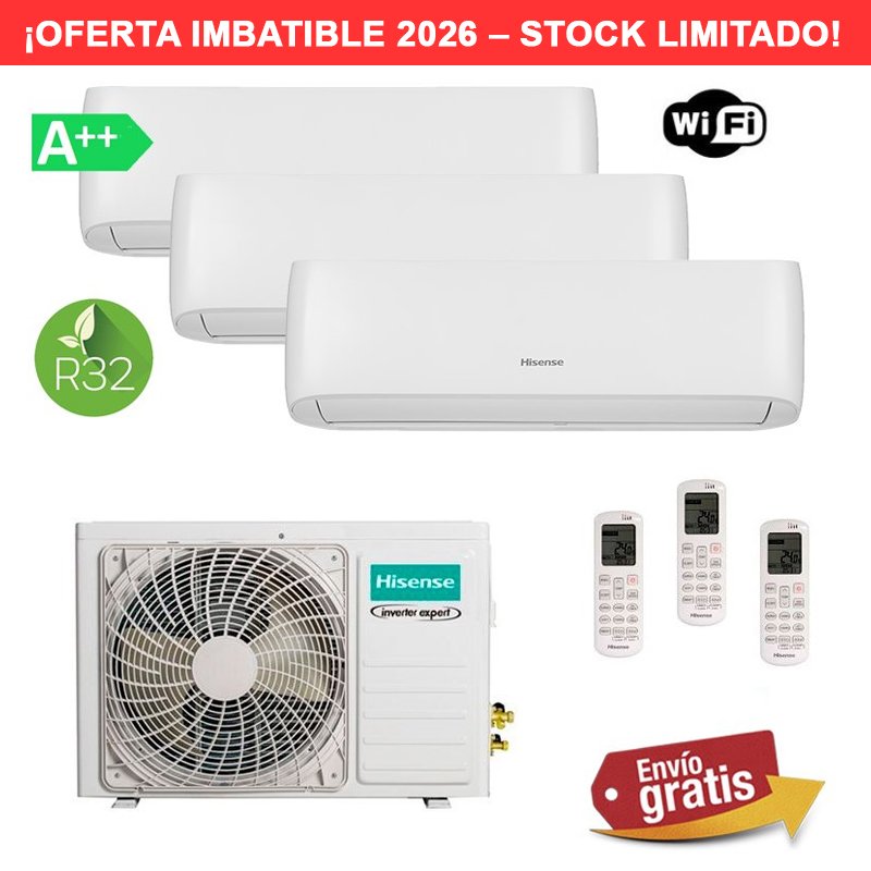 Aire Acondicionado Hisense Style MultiSplit 3x1 3AMW62U4RJC + 3 unidades interiores CF25YR4BG
