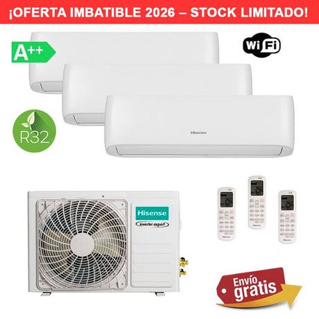 Aire Acondicionado Hisense Style MultiSplit 3x1 3AMW72U4RJC + CF25YR4BG + CF25YR4BG + CF35MR0BG