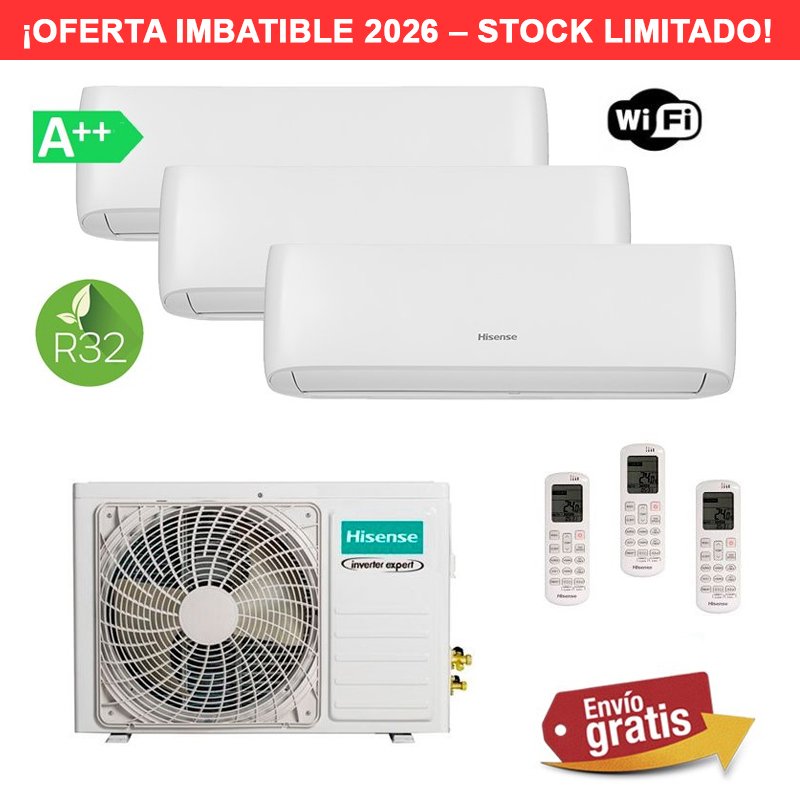 Aire Acondicionado Hisense Style MultiSplit 3x1 4AMW81U4RJC + CF25YR4BG + CF25YR4BG + CF35MR0BG