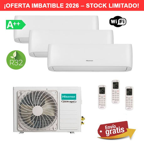 Aire Acondicionado Hisense Style MultiSplit 3x1 4AMW81U4RJC + CF25YR4BG + CF25YR4BG + CF50XS1GG