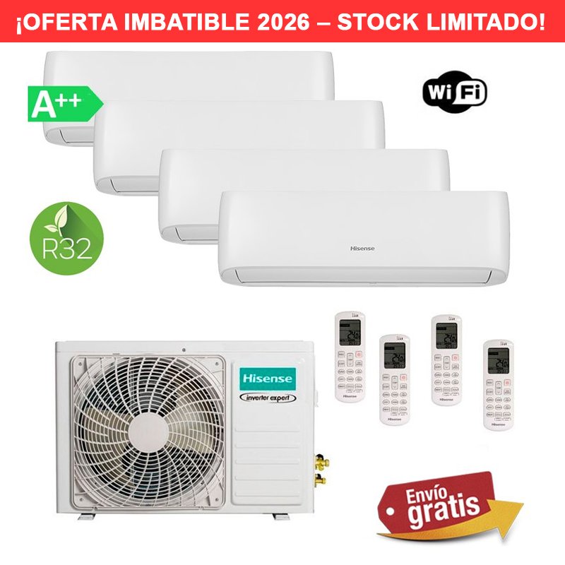 Aire Acondicionado Hisense Style MultiSplit 4x1 4AMW81U4RJC + CF25YR4BG + CF25YR4BG + CF25YR4BG + CF35MR0BG