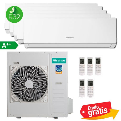 Aire Acondicionado Hisense Style MultiSplit 5x1 5AMW125U4RTA + 3 splits CF25YR4BG + 2 splits CF35MR0BG