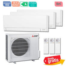 Aire Acondicionado Multi Split 3x1 Mitsubishi MXZ-3F54VF + MSZ-AY25VGK + MSZ-AY25VGK + MSZ-AY50VGK