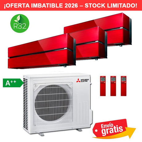 Aire Acondicionado Multi Split 3x1 Mitsubishi MXZ-3F54VF + MSZ-LN25VG + MSZ-LN35VG + MSZ-LN35VG