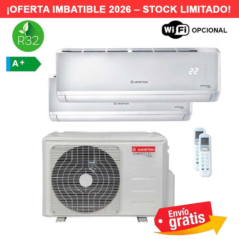 Aire Acondicionado Multisplit 2x1 Ariston Alys C DUAL50 XDO-0 + 25 UDO-I + 25 UDO-I