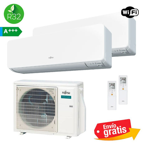 Aire Acondicionado Multisplit 2x1 Fujitsu AOY50M2-KB + ASY25MI-KG + ASY35MI-KG