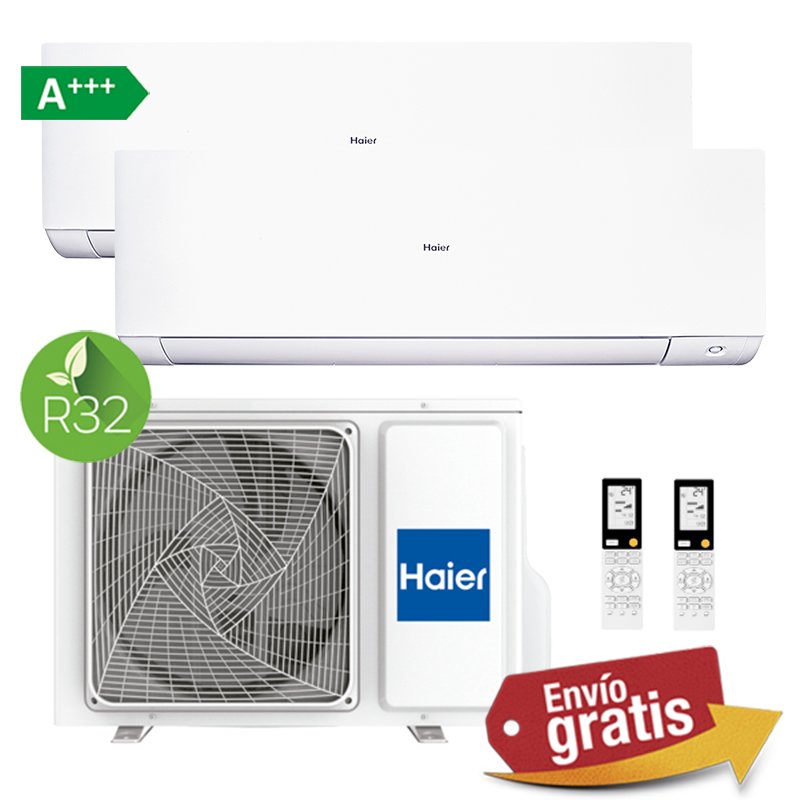 Aire Acondicionado Multisplit 2x1 Haier 2U40S2SM1FA + Expert 25 + Expert 35 (Blanco)