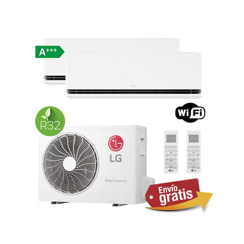 Aire Acondicionado Multisplit 2x1 LG MU3R19.U23 + H09S1DA.NS1 + H18S1DA.NS1