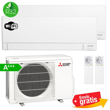 Aire Acondicionado MultiSplit 2x1 Mitsubishi MXZ-2F53VF + MSZ-AY25VGK + MSZ-AY50VGK