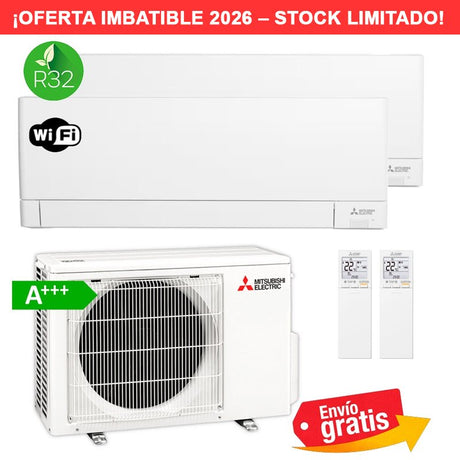 Aire Acondicionado MultiSplit 2x1 Mitsubishi MXZ-2F53VF + MSZ-AY35VGK + MSZ-AY35VGK