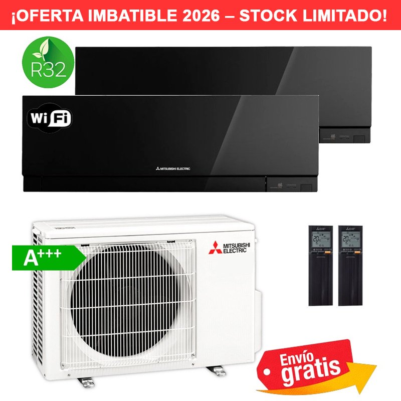 Aire Acondicionado MultiSplit 2x1 Mitsubishi MXZ-2F53VF + MSZ-EF25VGK + MSZ-EF50VGK