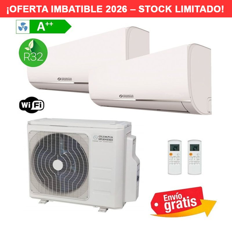 Aire acondicionado Multisplit 2x1 Olimpia Splendid NEXYA S5 Dual E 14 + unidades interiores NEXYA S4 9 + 12
