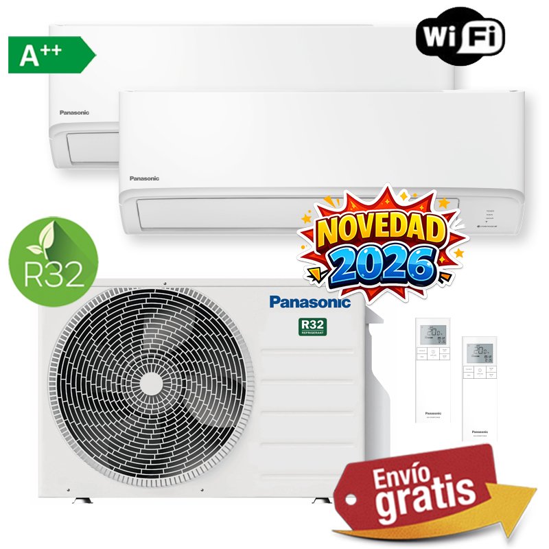 Aire Acondicionado Multisplit 2x1 Panasonic CU-2TZ41TBE + CS-TZ25CKEW + CS-TZ35CKEW