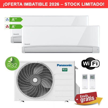 Aire Acondicionado Multisplit 2x1 Panasonic CU-2TZ50TBE + CS-RZ25ZKEW + CS-RZ35ZKEW