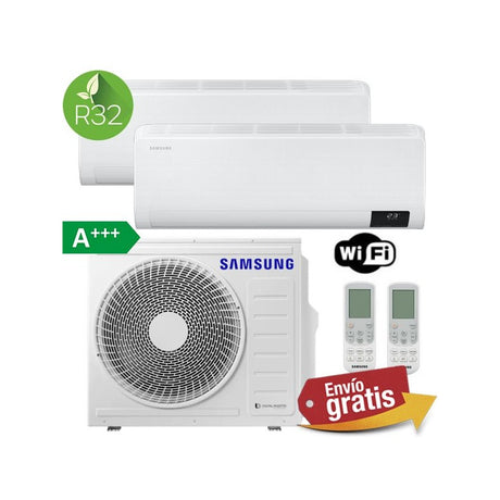 Aire Acondicionado Multisplit 2x1 Samsung AJ050TXJ2KG/EU + AR60F12C1AWNEU + AR60F12C1AWNEU