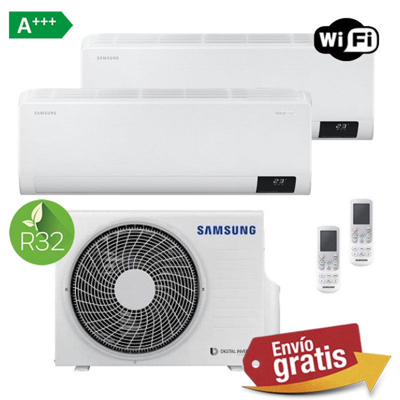 Aire acondicionado multisplit 2x1 Samsung AR09 + AR12 + AJ040