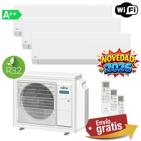 Aire Acondicionado Multisplit 3x1 Fujitsu AOY50M3-KA + ASY25-KL + ASY25-KL + ASY35-KL