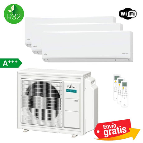 Aire Acondicionado Multisplit 3x1 Fujitsu AOY71M3-KB + ASY20-KN + ASY20-KN + ASY35-KN