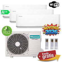 Aire Acondicionado Multisplit 3x1 Hisense 3AMW62U4RJC + HC25YC00G + HC25YC00G + HC35WU00G