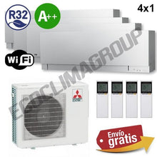 Aire Acondicionado Multisplit 4x1 Mitsubishi MXZ-4F72VF + MSZ-EF25VGK + MSZ-EF25VGK + MSZ-EF25VGK + MSZ-EF35VGK PLATA