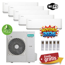 Aire Acondicionado Multisplit 5x1 Hisense 5AMW125U4RTA + HC25YC00G + HC25YC00G + HC25YC00G + HC25YC00G + HC25YC00G